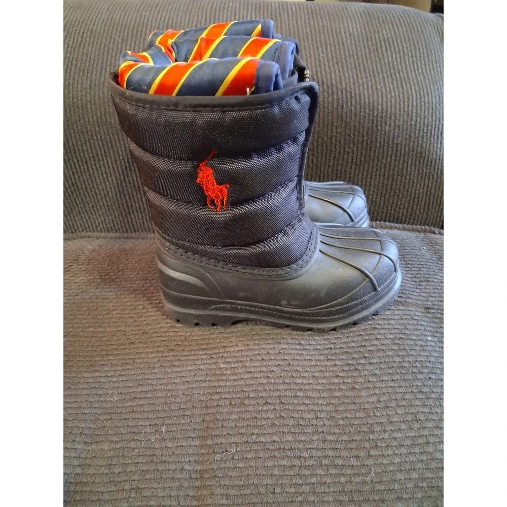 Polo Ralph Lauren Vancouver Snow Boots Jet Black‎ Junior Youth Size 6